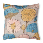 Kalamkari Cushion Cover, 18x18, Pastel, Waterlily - Eyaas